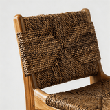 Nordic Solid Wood Bar Chair - Rattan Woven Seat with Backrest - StoolTopia