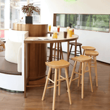 Nordic Solid Wood Bar Stool with Ergonomic Seat | STOOLTOPIA - StoolTopia