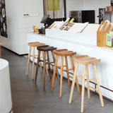 Nordic Solid Wood Bar Stool with Ergonomic Seat | STOOLTOPIA - StoolTopia