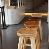 Nordic Solid Wood Bar Stool with Ergonomic Seat | STOOLTOPIA - StoolTopia