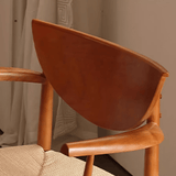 Nordic Solid Wood Dining Chair – Curved Backrest Armchair - StoolTopia