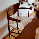 Nordic Solid Wood Dining Chair – Curved Backrest Armchair - StoolTopia