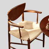 Nordic Solid Wood Dining Chair – Curved Backrest Armchair - StoolTopia