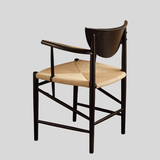 Nordic Solid Wood Dining Chair – Curved Backrest Armchair - StoolTopia