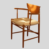 Nordic Solid Wood Dining Chair – Curved Backrest Armchair - StoolTopia