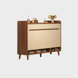 Nordic Storage Cabinet - Solid Wood Rattan Door | Minimalist Sideboard - StoolTopia