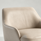 Nordic-Style Bar Stool with Curved Armrest – Ultra-Fiber Leather / Linen Fabric Options & Solid Wood Frame - StoolTopia