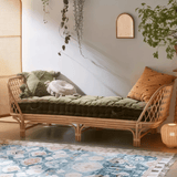 Nordic - Style Handwoven Rattan Daybed Sofa with Cushion (Multiple Sizes) - StoolTopia
