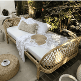 Nordic - Style Handwoven Rattan Daybed Sofa with Cushion (Multiple Sizes) - StoolTopia