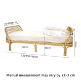 Nordic-Style Handwoven Rattan Daybed Sofa with Cushion (Multiple Sizes) - StoolTopia