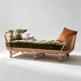 Nordic-Style Handwoven Rattan Daybed Sofa with Cushion (Multiple Sizes) - StoolTopia