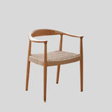 Nordic - Style Woven Seat Accent Chair with FAS Rubberwood - StoolTopia