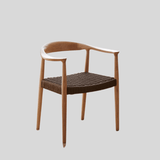 Nordic - Style Woven Seat Accent Chair with FAS Rubberwood - StoolTopia