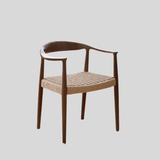 Nordic - Style Woven Seat Accent Chair with FAS Rubberwood - StoolTopia