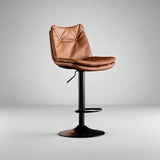 Nordic Swivel Bar Stool - Adjustable Height Leather Counter Stool - StoolTopia