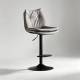 Nordic Swivel Bar Stool - Adjustable Height Leather Counter Stool - StoolTopia