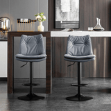 Nordic Swivel Bar Stool - Adjustable Height Leather Counter Stool - StoolTopia