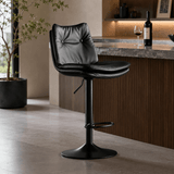 Nordic Swivel Bar Stool - Adjustable Height Leather Counter Stool - StoolTopia