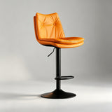 Nordic Swivel Bar Stool - Adjustable Height Leather Counter Stool - StoolTopia