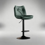 Nordic Swivel Bar Stool - Adjustable Height Leather Counter Stool - StoolTopia