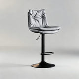 Nordic Swivel Bar Stool - Adjustable Height Leather Counter Stool - StoolTopia