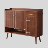 Nordic Walnut Solid Wood Shoe Cabinet - StoolTopia