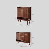 Nordic Walnut Solid Wood Shoe Cabinet - StoolTopia