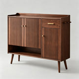 Nordic Walnut Solid Wood Shoe Cabinet - StoolTopia