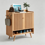 Nordic Walnut Solid Wood Shoe Cabinet - StoolTopia