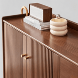 Nordic Walnut Solid Wood Shoe Cabinet - StoolTopia