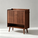 Nordic Walnut Solid Wood Shoe Cabinet - StoolTopia