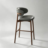 Oleandro Modern Counter & Bar Stool – North American FAS Solid Wood Frame, Premium Leather/Fabric Upholstery, High-Resilience Foam Seat - StoolTopia