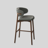 Oleandro Modern Counter & Bar Stool – North American FAS Solid Wood Frame, Premium Leather/Fabric Upholstery, High - Resilience Foam Seat - StoolTopia