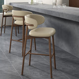 Oleandro Modern Counter & Bar Stool – North American FAS Solid Wood Frame, Premium Leather/Fabric Upholstery, High - Resilience Foam Seat - StoolTopia