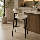 Oleandro Modern Counter & Bar Stool – North American FAS Solid Wood Frame, Premium Leather/Fabric Upholstery, High-Resilience Foam Seat - StoolTopia