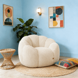 Oversized Bean Bag Reading Chair | Frameless, High-Density Shredded Foam, Loop Velvet - StoolTopia