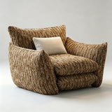 Oversized Cloud Lounge Armchair – Plush Bouclé Fabric Reading Chair with Deep Cushions - StoolTopia