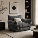 Oversized Cloud Lounge Armchair – Plush Bouclé Fabric Reading Chair with Deep Cushions - StoolTopia