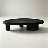 Pebble-Shaped Coffee Table - Solid Wood Top with Modern Metal Base - StoolTopia