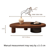 Pebble-Shaped Coffee Table - Solid Wood Top with Modern Metal Base - StoolTopia