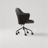 Premium Linen & Leather Upholstered Study Task Chair - StoolTopia