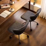 Premium Linen & Leather Upholstered Study Task Chair - StoolTopia