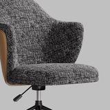 Premium Linen & Leather Upholstered Study Task Chair - StoolTopia