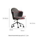 Premium Linen & Leather Upholstered Study Task Chair - StoolTopia
