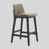 Premium Microfiber Leather Bar Stool with Ergonomic Backrest – Solid Ash Wood Frame - StoolTopia