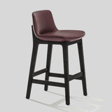 Premium Microfiber Leather Bar Stool with Ergonomic Backrest – Solid Ash Wood Frame - StoolTopia