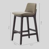 Premium Microfiber Leather Bar Stool with Ergonomic Backrest – Solid Ash Wood Frame - StoolTopia