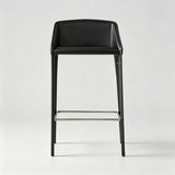 Premium Minimalist Saddle Leather Bar Stool – Metal Frame, High-End Modern Design for Kitchen Islands, Bars & Cafés | Washable | 330kg Load Capacity - StoolTopia