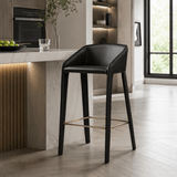 Premium Minimalist Saddle Leather Bar Stool – Metal Frame, High-End Modern Design for Kitchen Islands, Bars & Cafés | Washable | 330kg Load Capacity - StoolTopia