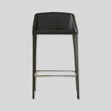 Premium Minimalist Saddle Leather Bar Stool – Metal Frame, High - End Modern Design for Kitchen Islands, Bars & Cafés | Washable | 330kg Load Capacity - StoolTopia